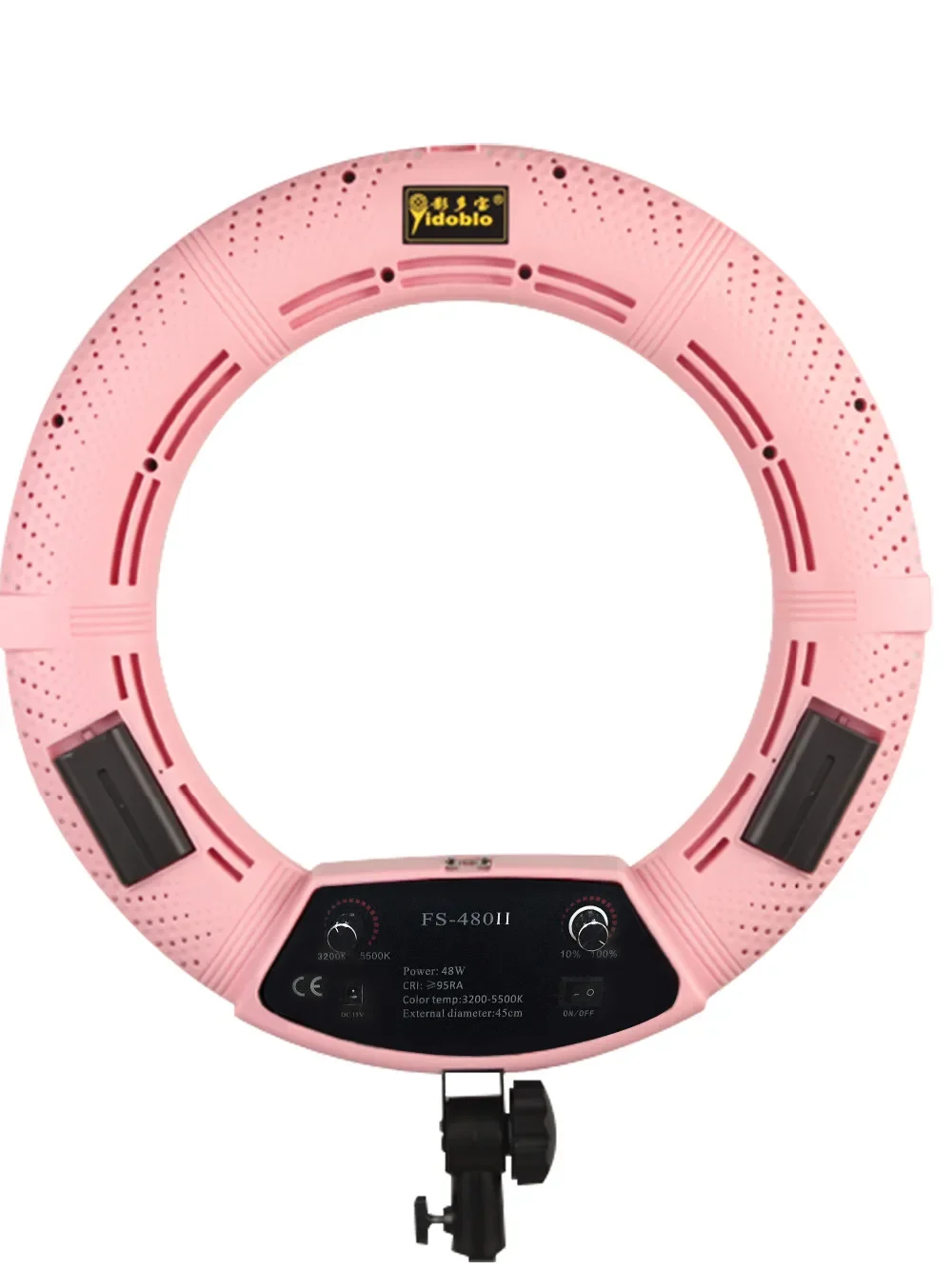 

Yidoblo Pink FS-480II Camera Photo/Studio/Phone/Video 18"48W 480 LED Ring Light 5500K Photography Dimmable Ring Lamp