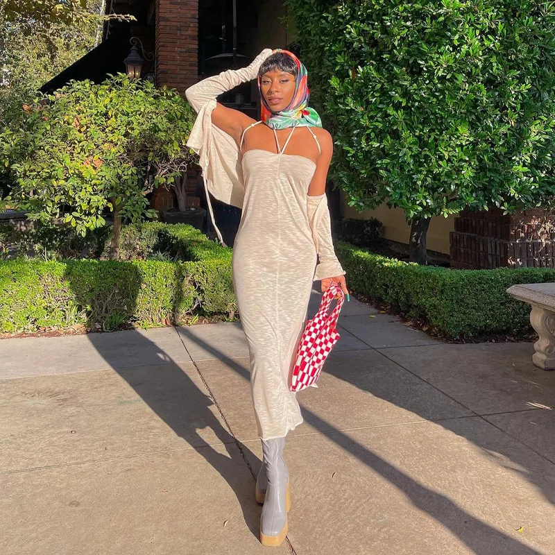 Trendy women's wear 2022 spring new fashion tube top hanging neck high waist temperament half-open skirt two-piece dress
Trendy women's wear 2022 spring new fashion tube top hanging neck high waist temperament half-open skirt two-piece dress