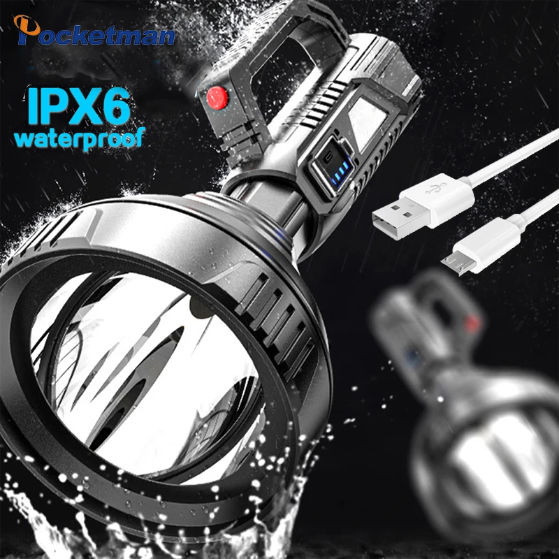 Super Bright Handheld Flashlight USB Rechargeable Work Light Big Beam Long-Range Flashlight Waterproof Torch USB Emergency Light
Super Bright Handheld Flashlight USB Rechargeable Work Light Big Beam Long-Range Flashlight Waterproof Torch USB Emergency Light
