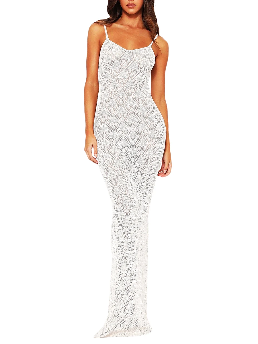 Sexy Bodycon Knit Dresses for Women 2023 Vacation Outfits White See Through Sleeveless Backless High Split Long Dress
Sexy Bodycon Knit Dresses for Women 2023 Vacation Outfits White See Through Sleeveless Backless High Split Long Dress