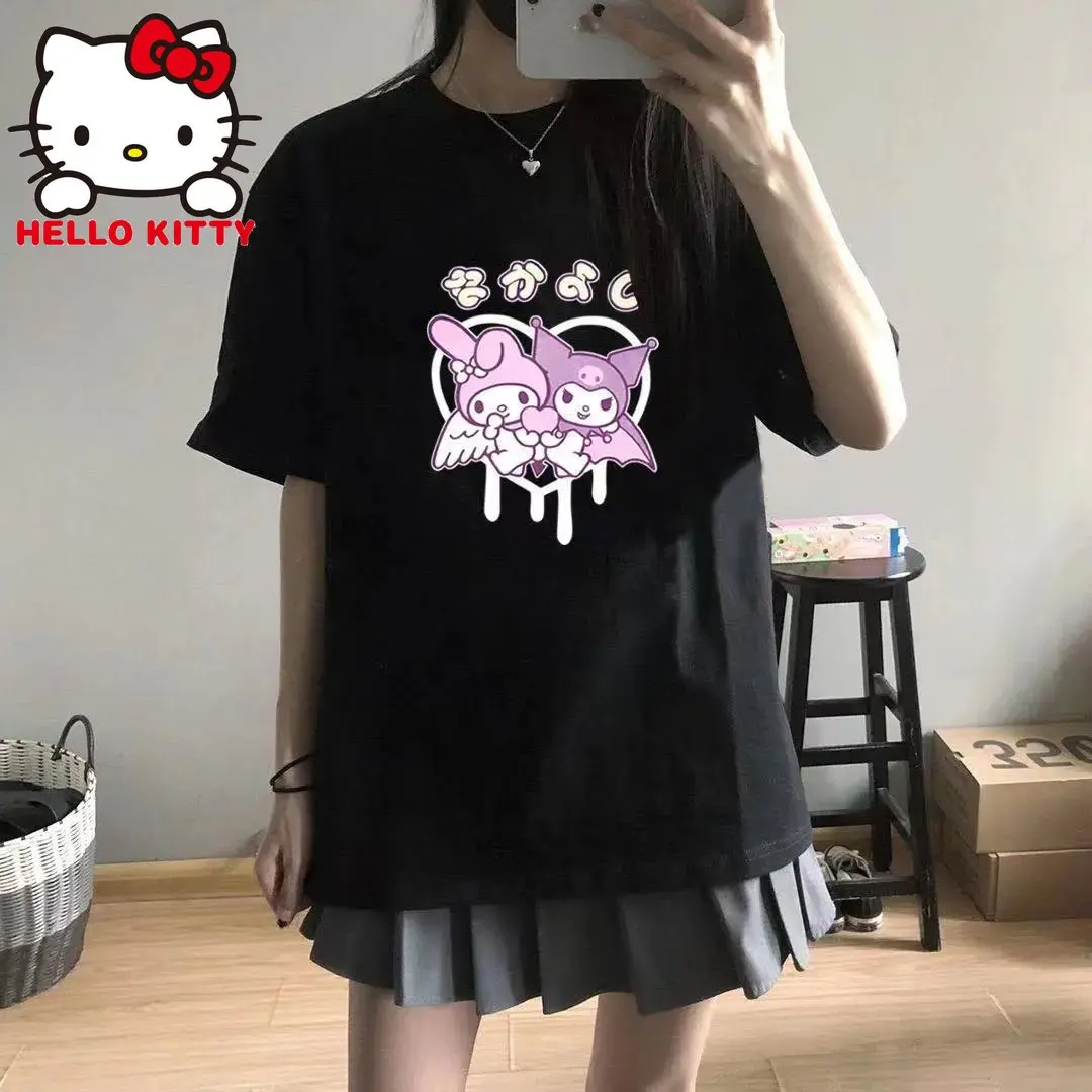 Kuromi Clothes Tees Hello Kitty Y2K T-Shirt Women Streetwear Girl Kawaii Cartoon Loose Short Sleeve Tshirt Couple Anime Crop Top
Kuromi Clothes Tees Hello Kitty Y2K T-Shirt Women Streetwear Girl Kawaii Cartoon Loose Short Sleeve Tshirt Couple Anime Crop Top
