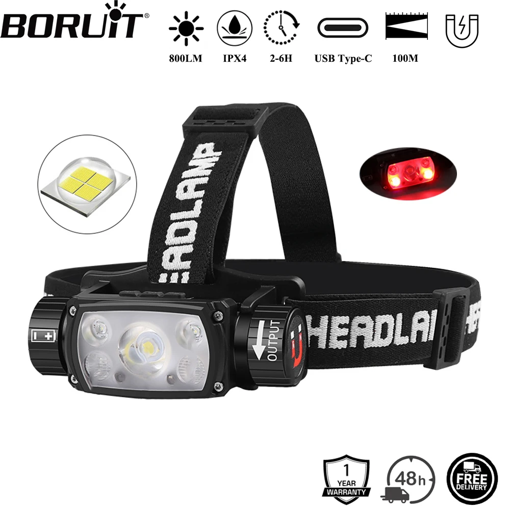 BORUiT XHP50 Налобный фонарь 800LM
BORUiT XHP50 Налобный фонарь 800LM