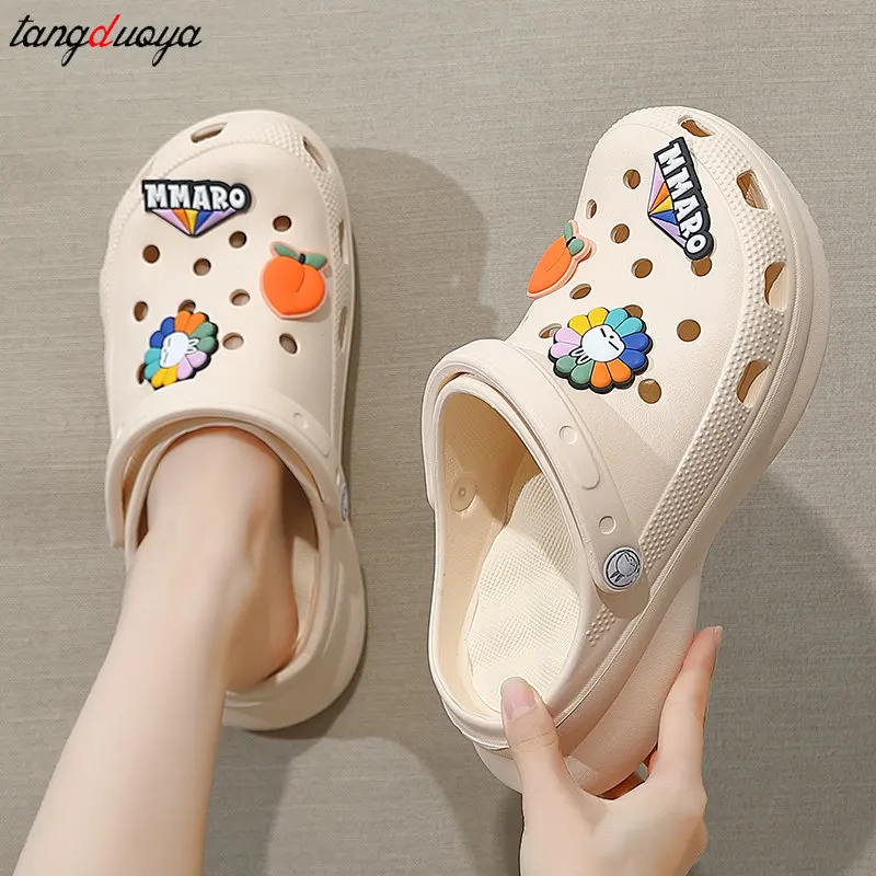 

Summer Women Slippers Sandals Platform Clogs Thick Sole Slippers antiskid Sweet Flip Flops Garden Casual Shoes For Female sandal