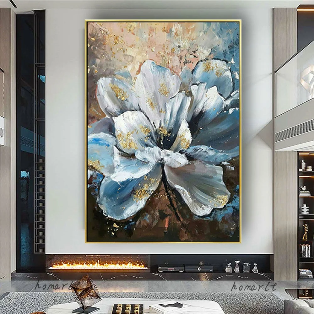 100%Hand-Painted Blue Lotus Oil Painting Abstract Thinck Texture Oil On Canvas Wall Art Paintings Large Salon Decoration Picture 
100%Hand-Painted Blue Lotus Oil Painting Abstract Thinck Texture Oil On Canvas Wall Art Paintings Large Salon Decoration Picture