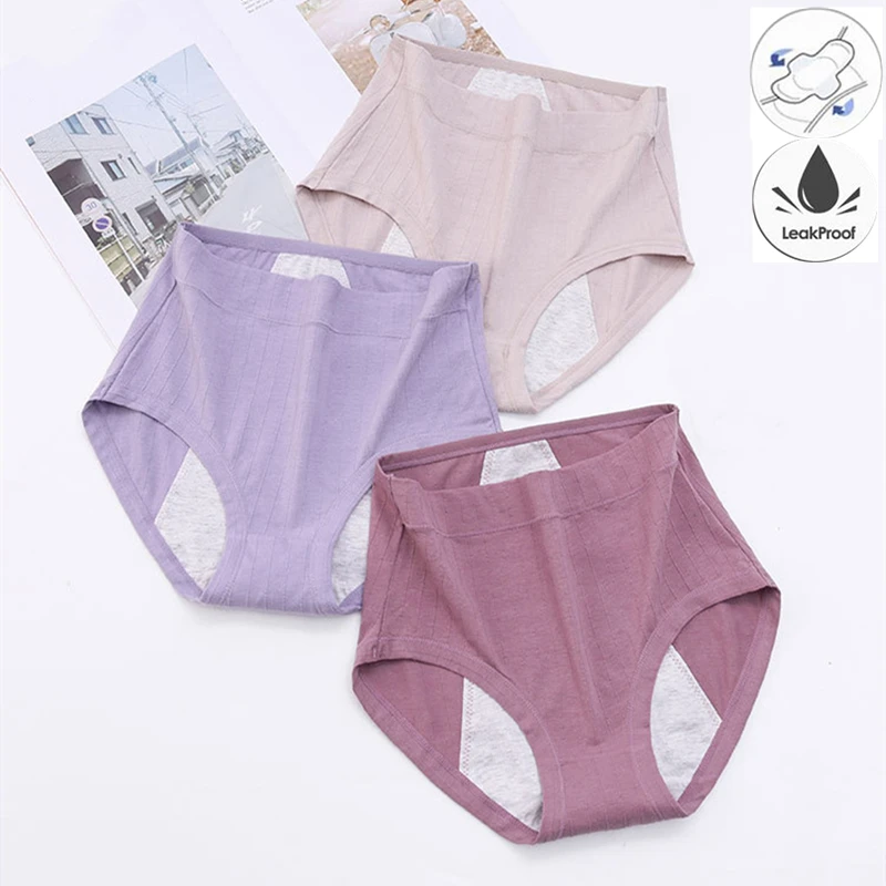 

Menstrual Underpants Large Size Cotton Panties for Menstruation High Waist Leak Proof Physiological Period Pants XL-6XL Briefs