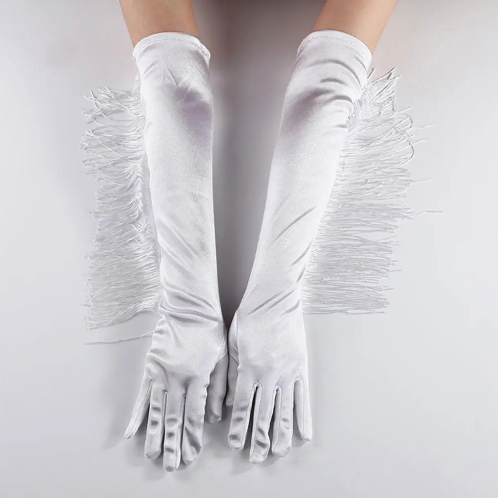 Vintage Performance Gloves Lightweight Performance Women Tassel Gloves Solid Color Wear-resistant Tassel Gloves for Stage
Vintage Performance Gloves Lightweight Performance Women Tassel Gloves Solid Color Wear-resistant Tassel Gloves for Stage
