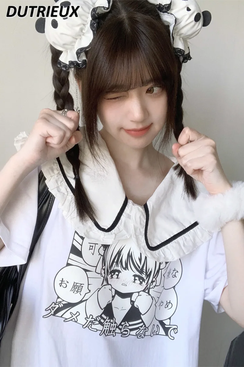 2023 Summer New Student Cute Girl Print Sweet White Cotton T-shirt Female Student Loose Round Neck Short Sleeve Tshirt Top Women
2023 Summer New Student Cute Girl Print Sweet White Cotton T-shirt Female Student Loose Round Neck Short Sleeve Tshirt Top Women