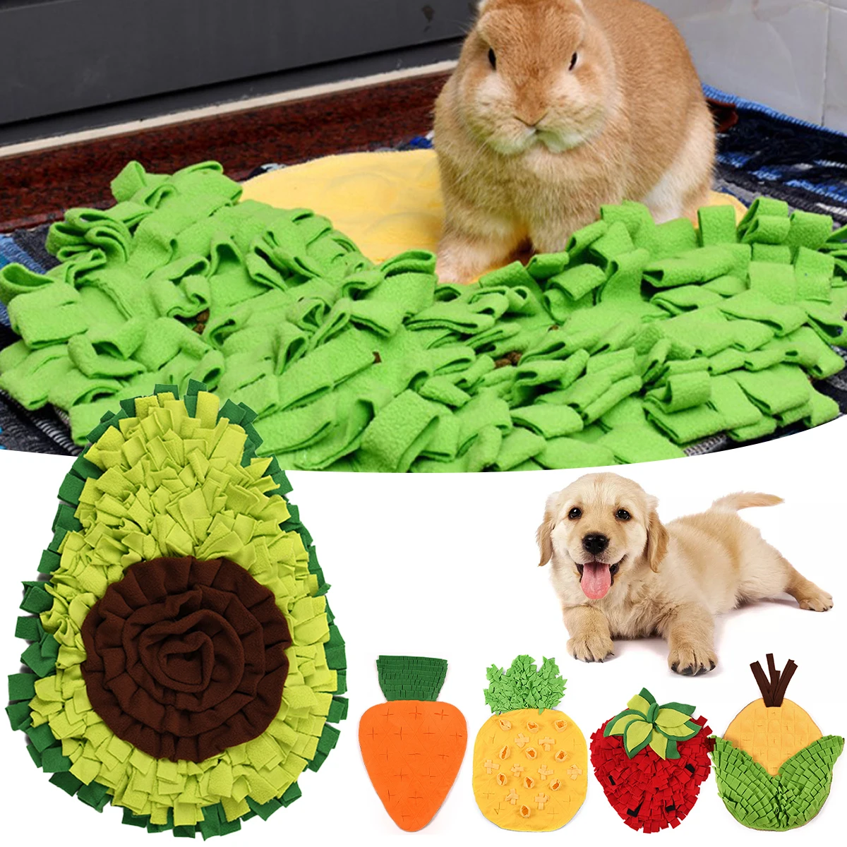 Snuffle Mat for Dogs Fruit Vegetable Series Feeding Mat Interactive Dog Sniffing Foraging Mat for Encouraging Natural Foraging
Snuffle Mat for Dogs Fruit Vegetable Series Feeding Mat Interactive Dog Sniffing Foraging Mat for Encouraging Natural Foraging