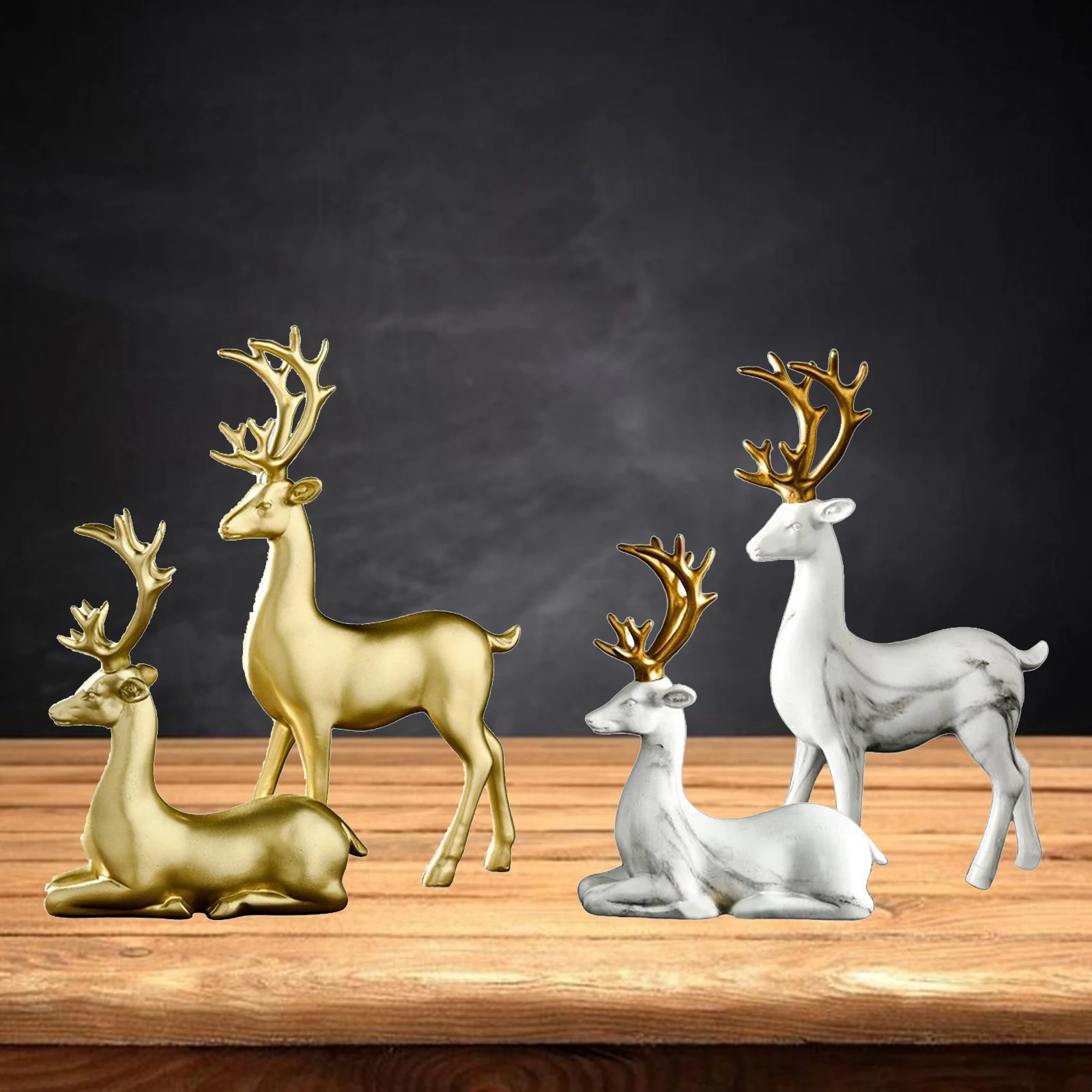 1 pair Nordic Style Elk Sculpture Xmas Reindeer Figurines Deer Statues Christmas Decorations for Home Fireplace Bedroom Decor
1 pair Nordic Style Elk Sculpture Xmas Reindeer Figurines Deer Statues Christmas Decorations for Home Fireplace Bedroom Decor