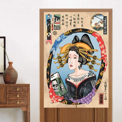 Узор «гейши» Ukiyo-E, японская раздельная дверная занавеска, льняные Дверные Шторы для кухни, декоративные перегородки
Узор «гейши» Ukiyo-E, японская раздельная дверная занавеска, льняные Дверные Шторы для кухни, декоративные перегородки