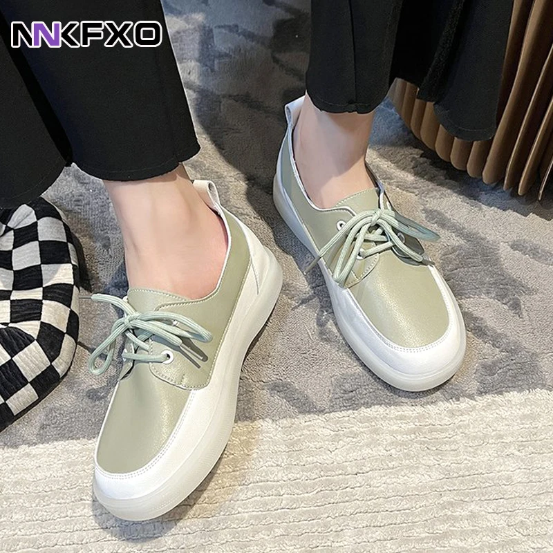 Large Size Leather Casual Shoes Women Sneakers Vulcanized Shoe spring Comfortable Flats Female green Work shoes
Large Size Leather Casual Shoes Women Sneakers Vulcanized Shoe spring Comfortable Flats Female green Work shoes