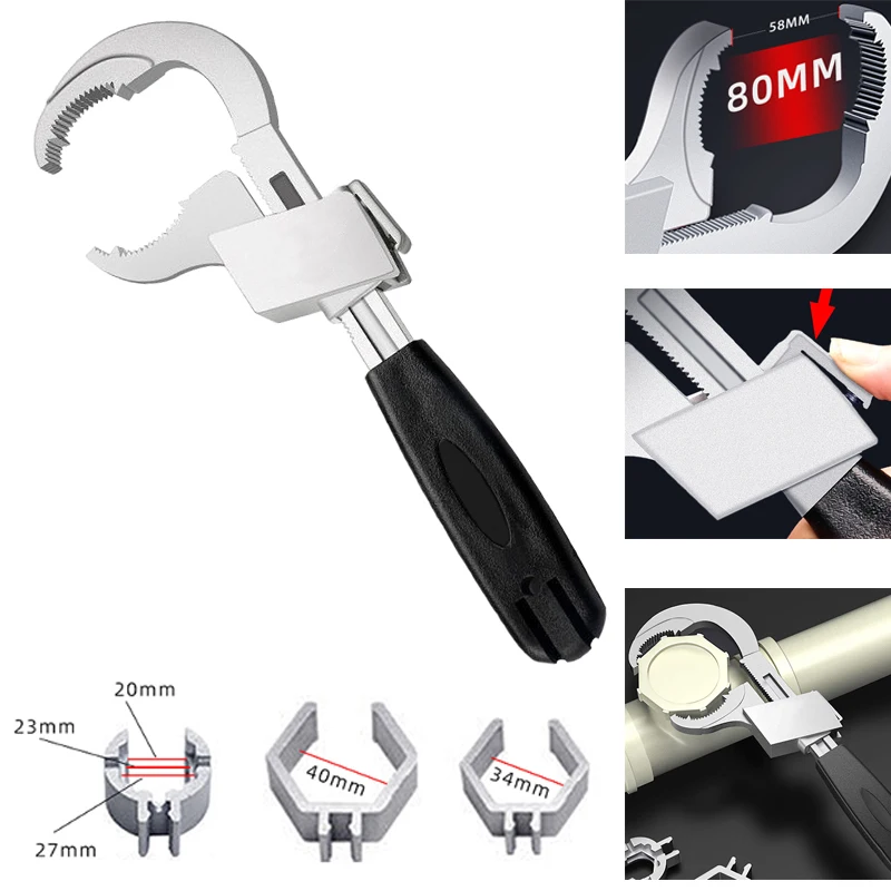 _ Универсальный гаечный ключ, набор многофункциональных гаечных ключей, ручные инструменты для ванной из алюминиевого сплава, гаечный ключ с открытым концом для ремонта ванной комнаты
_ Универсальный гаечный ключ, набор многофункциональных гаечных ключей, ручные инструменты для ванной из алюминиевого сплава, гаечный ключ с открытым концом для ремонта ванной комнаты