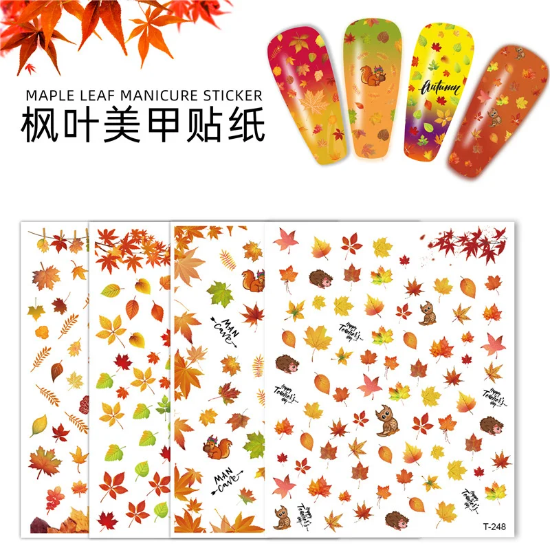 1Pcs Autumn Nail Stickers Maple Leaves Design Nail Art Water Tattoo Decals Fashion Squirrel Manicure Sliders DIY Nail Decoration 
1Pcs Autumn Nail Stickers Maple Leaves Design Nail Art Water Tattoo Decals Fashion Squirrel Manicure Sliders DIY Nail Decoration