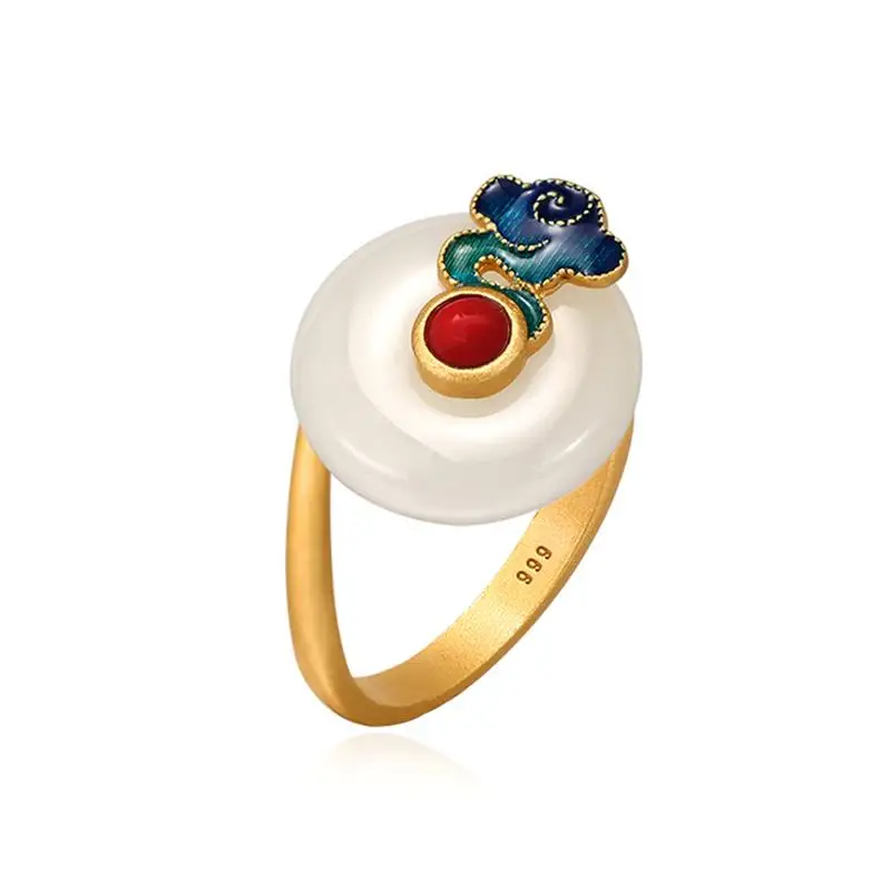Opening Ring Women's Ancient Gold Inlaid Imitation Hetian Jade White Jade Tail Ring Ring Free Shipping Items Classic Party
Opening Ring Women's Ancient Gold Inlaid Imitation Hetian Jade White Jade Tail Ring Ring Free Shipping Items Classic Party