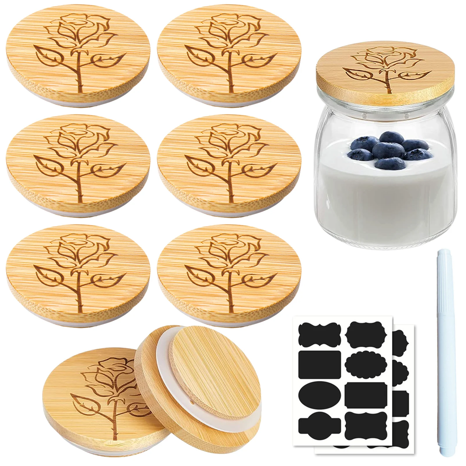 Yogurt Jar Lids Set Rose Pattern Bamboo Jar Lids Yogurt Jars Lids With Silicone Sealing Rings Cookie Glass Storage Lids With
Yogurt Jar Lids Set Rose Pattern Bamboo Jar Lids Yogurt Jars Lids With Silicone Sealing Rings Cookie Glass Storage Lids With