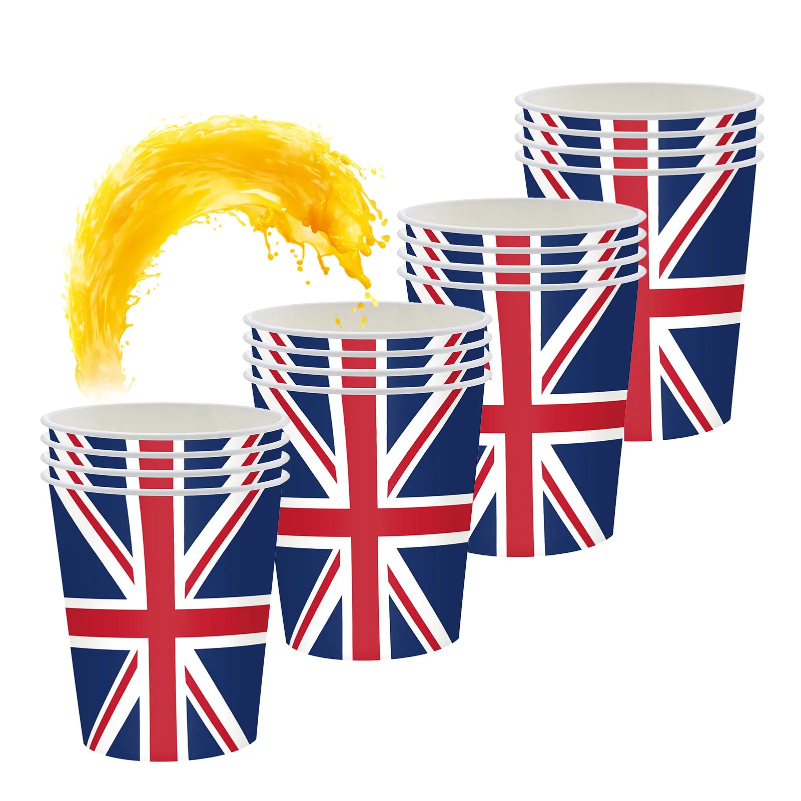 

68 штук столовая посуда с британским флагом, украшения с британским флагом для Королев, юбилей 2022, королев, юбилей 2022, украшения для вечеринки