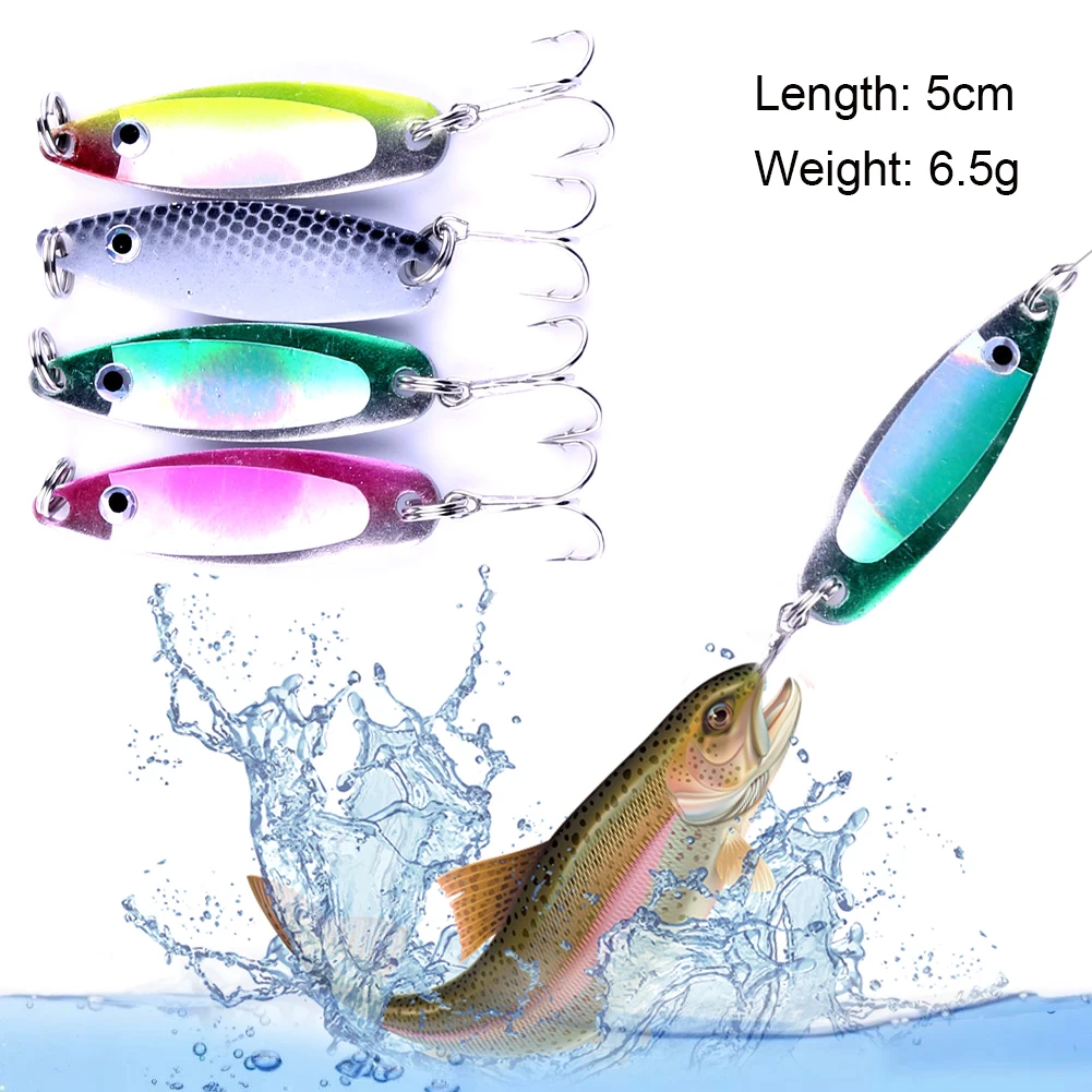 Metal Spinner Fishing Lures 5cm/6.5g Artificial Hard Bait Spoon With Ring Treble Hook Spinner baits Fishing Tackle Accessories
Metal Spinner Fishing Lures 5cm/6.5g Artificial Hard Bait Spoon With Ring Treble Hook Spinner baits Fishing Tackle Accessories