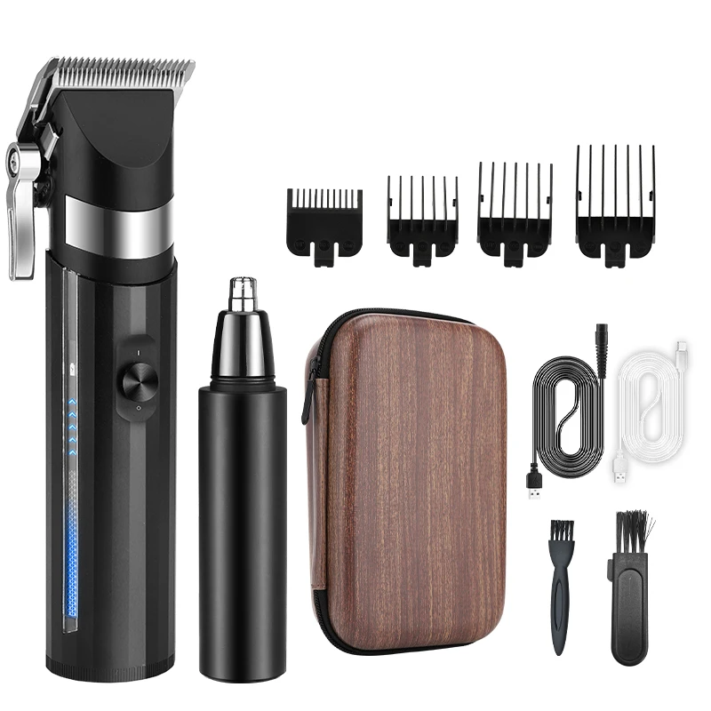 Electric Hair Clipper Nose Trimmer 2 in 1set LED Display Multi-Speed Adjustment Professional Hair Trimmer with EVA Storage Bag
Electric Hair Clipper Nose Trimmer 2 in 1set LED Display Multi-Speed Adjustment Professional Hair Trimmer with EVA Storage Bag