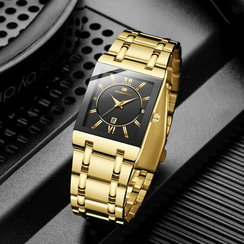 Fashion Square Mens Watches Top Brand Luxury Golden Quartz Stainless Steel Waterproof Wrist Watch Relogio Masculino reloj hombre
Fashion Square Mens Watches Top Brand Luxury Golden Quartz Stainless Steel Waterproof Wrist Watch Relogio Masculino reloj hombre