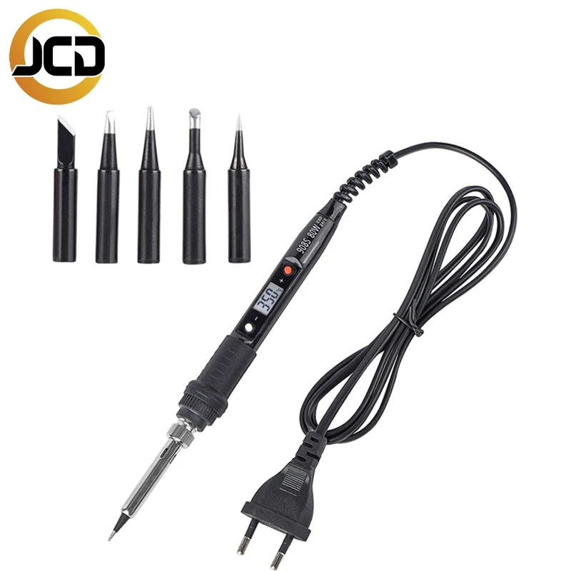 JCD 908S Soldering Iron With Tips Kit Digital Display Adjustable Temperature 80W 220V/110V Solder Station Welding Repair Tools
JCD 908S Soldering Iron With Tips Kit Digital Display Adjustable Temperature 80W 220V/110V Solder Station Welding Repair Tools