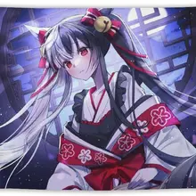 Women Girl Japan Anime Beautiful Miracle Kimono Ponytail Tapestry Tapestry Wall Hanging Curtain Decor Bedroom Home