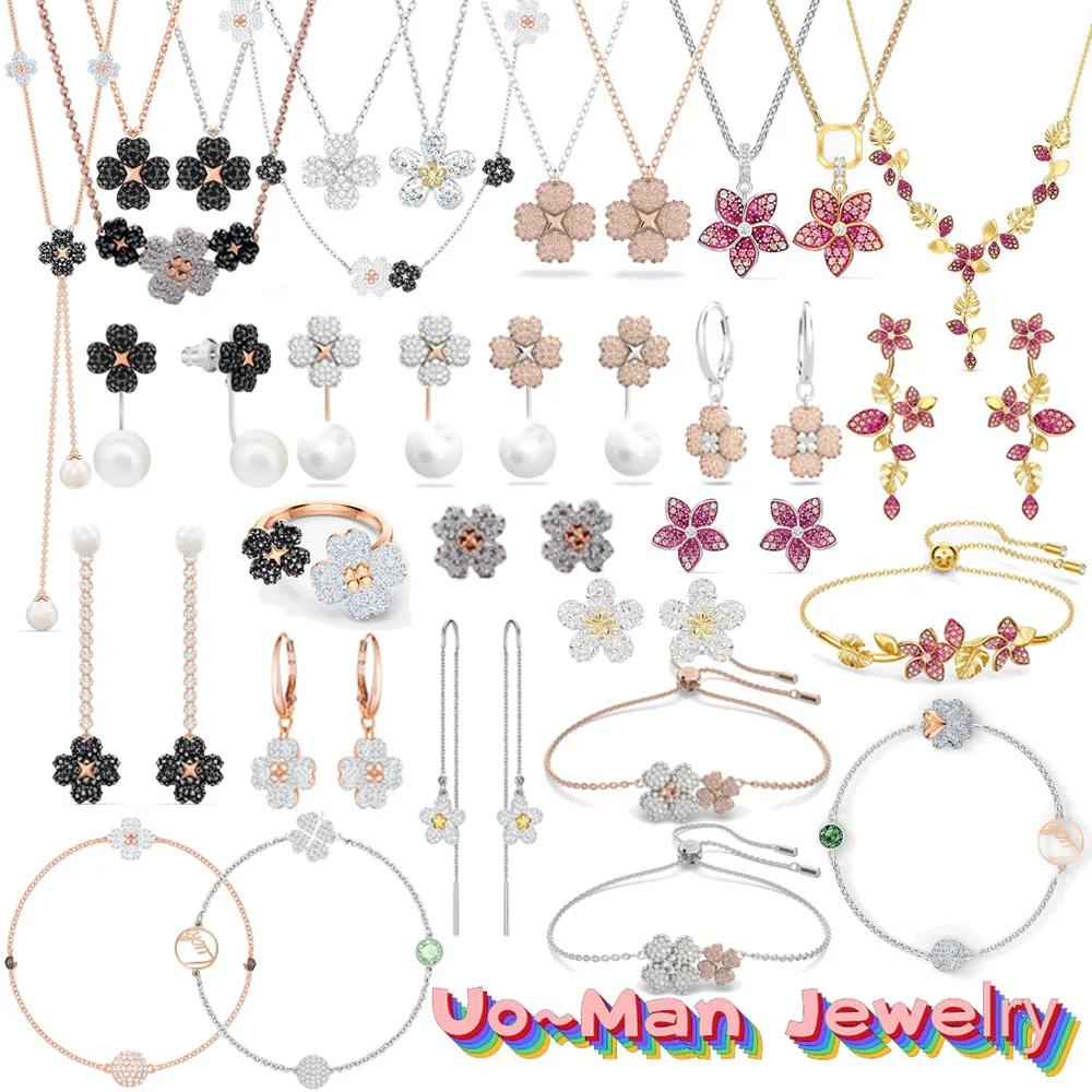 Original Swa Fashion Jewelry Set Flower Crystal Pearl Earrings Women's Necklace Bracelet Christmas Decoration 2023 with Logo
Original Swa Fashion Jewelry Set Flower Crystal Pearl Earrings Women's Necklace Bracelet Christmas Decoration 2023 with Logo