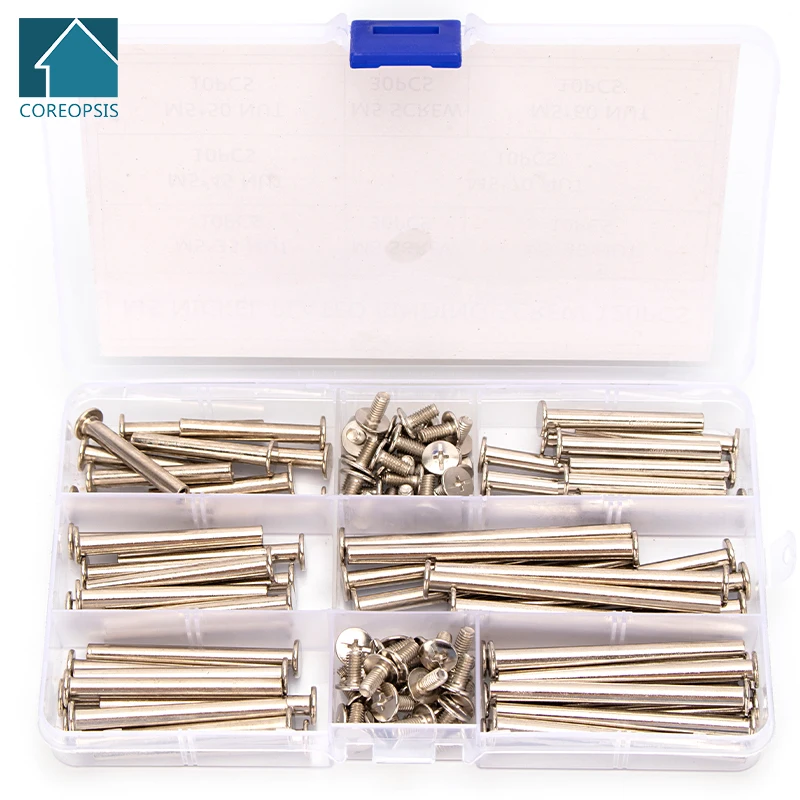 120pcs/box M5 Nickel Plated Phillips Chicago Brass-plated Binding Screws Assortment Kit DIY Tool Accessories Replacement
120pcs/box M5 Nickel Plated Phillips Chicago Brass-plated Binding Screws Assortment Kit DIY Tool Accessories Replacement