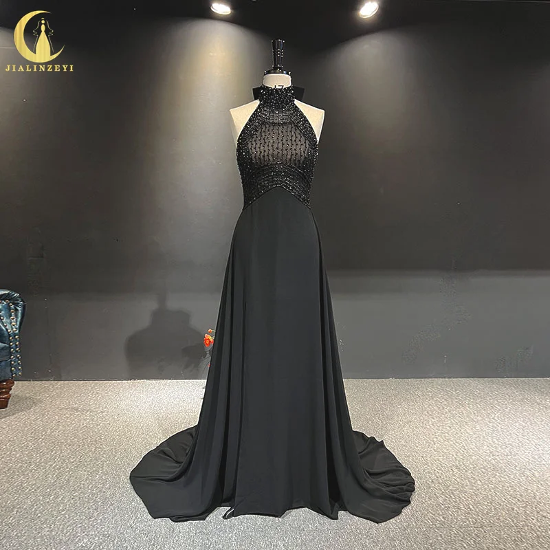 2988 Real Black High Neck Beaded A-line Chiffon Fashion vestidos de gala evening dresses فساتين السهرة Prom Dresses
2988 Real Black High Neck Beaded A-line Chiffon Fashion vestidos de gala evening dresses فساتين السهرة Prom Dresses