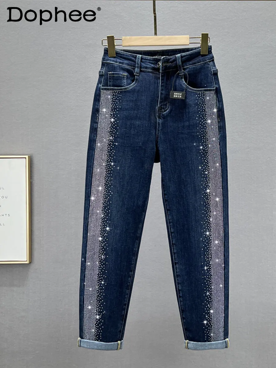 Hot Drilling Harem Jeans Women Trendy 2022 New Spring Autumn New High Waist Loose Slimming Denim Daddy Pants Trousers Streetwear
Hot Drilling Harem Jeans Women Trendy 2022 New Spring Autumn New High Waist Loose Slimming Denim Daddy Pants Trousers Streetwear