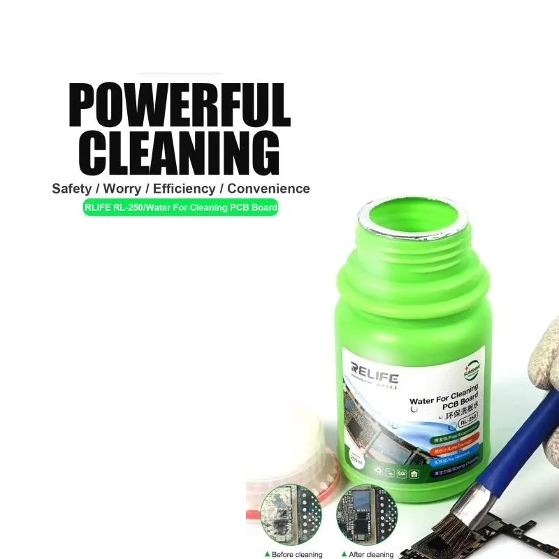 RL-250 250ml Water For PCB Board Ultrasonic Cleaner Liquid Motherboard Washer Cleaning BGA Flux Solder Paste Soldering Residue
RL-250 250ml Water For PCB Board Ultrasonic Cleaner Liquid Motherboard Washer Cleaning BGA Flux Solder Paste Soldering Residue