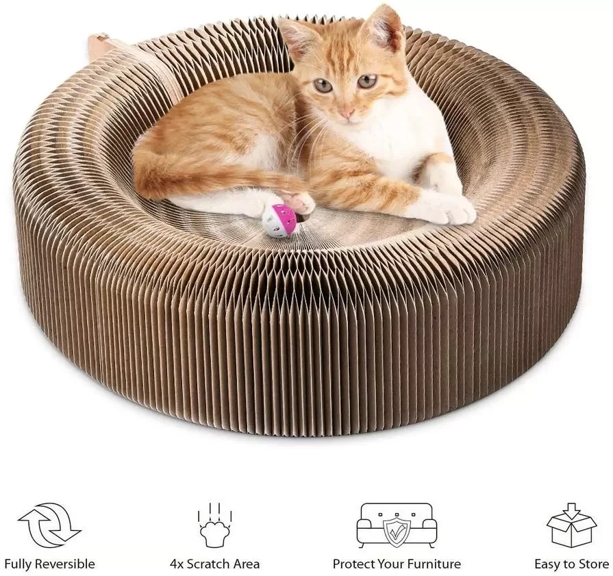 NEW IN Scratcher Lounge Bed Collapsible Round Shape Organ Scratching Board Folding Corrugated Paper Deform Scratch Board
NEW IN Scratcher Lounge Bed Collapsible Round Shape Organ Scratching Board Folding Corrugated Paper Deform Scratch Board
