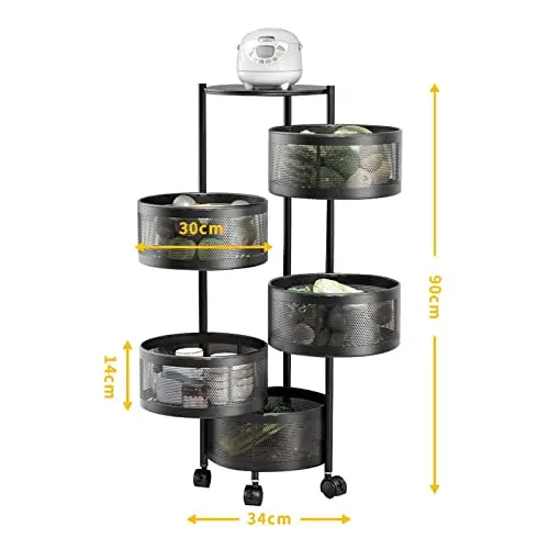 SHOWAY Carbon Steel Kitchen Storage Round Rotating Multi-Layer Kwc Eagles Fruit Kitchen Storage Shelf
SHOWAY Carbon Steel Kitchen Storage Round Rotating Multi-Layer Kwc Eagles Fruit Kitchen Storage Shelf