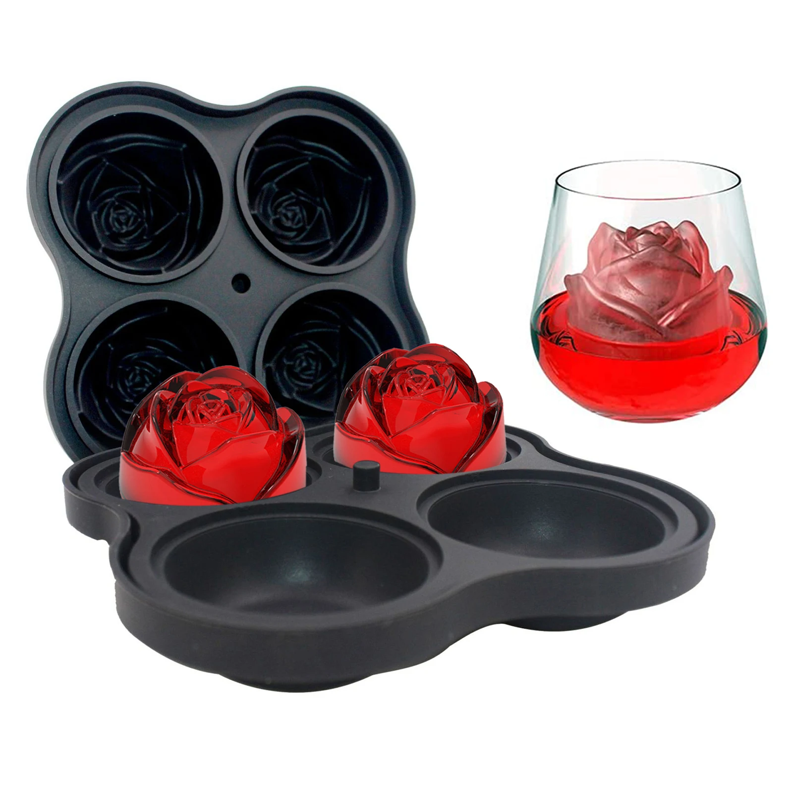 3D Rose Flower Ice Cube Maker 4 Grids Flower Ice Mold Cake Mould Tray Ice Cream DIY Tool Whiskey Wine Cocktail Silicone Mold
3D Rose Flower Ice Cube Maker 4 Grids Flower Ice Mold Cake Mould Tray Ice Cream DIY Tool Whiskey Wine Cocktail Silicone Mold