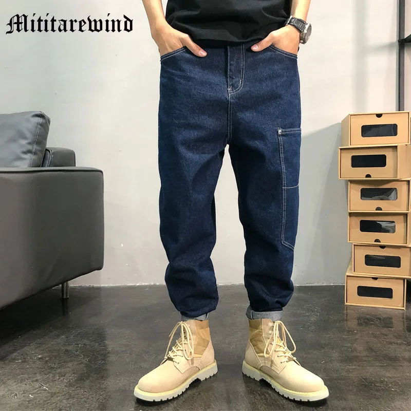 American Men's Ankle Length Pants Loose Casual Streetwear Washed Jeans Distressed Retro Blue Big Porkets High Street Baggy
American Men's Ankle Length Pants Loose Casual Streetwear Washed Jeans Distressed Retro Blue Big Porkets High Street Baggy