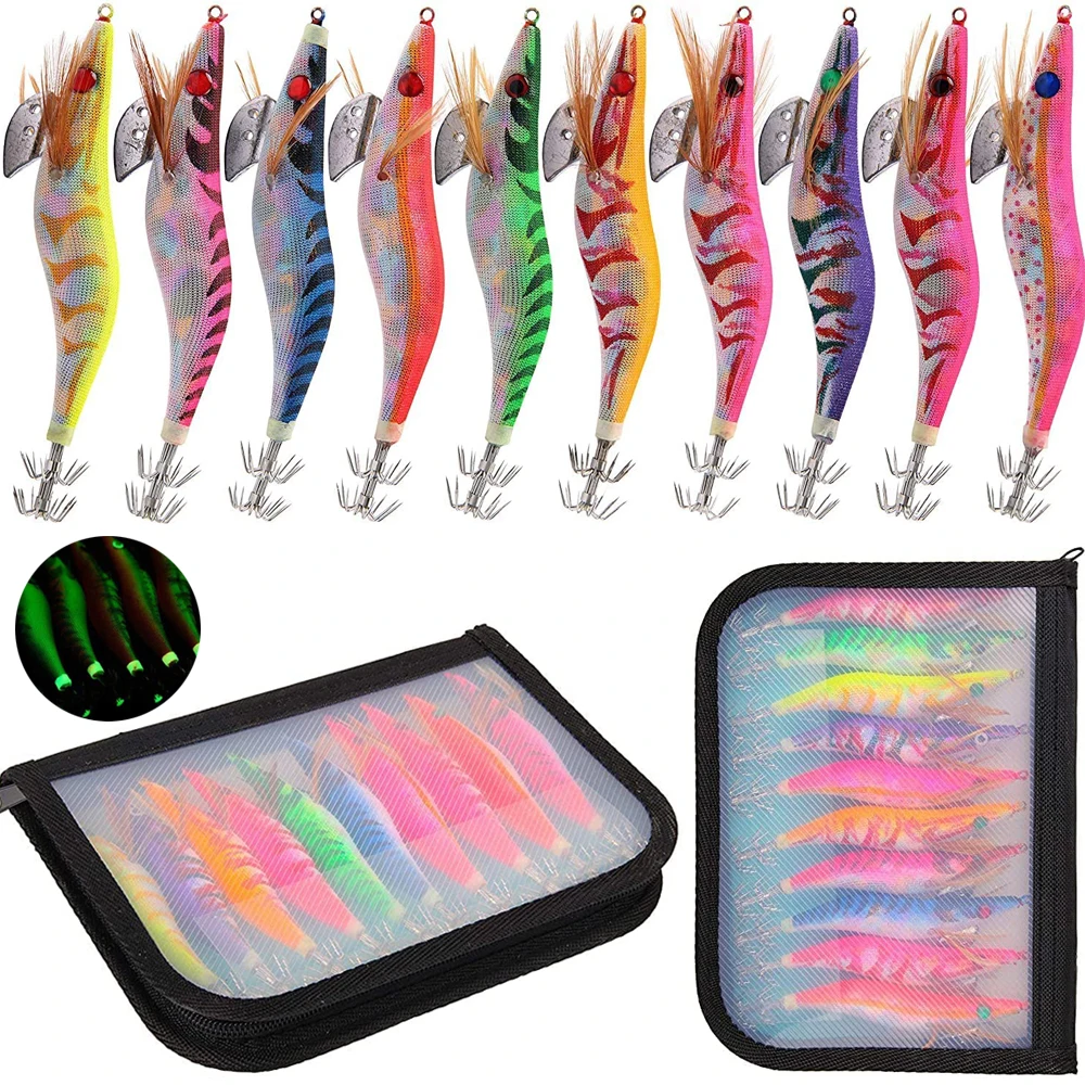 10Pcs Wood Luminou Shrimp Lure 2.5 #3.0 #3.5 # Sea Fishing Accessories Squid Needle Set Artificial Wooden Shrimp Squid Jigs Hook
10Pcs Wood Luminou Shrimp Lure 2.5 #3.0 #3.5 # Sea Fishing Accessories Squid Needle Set Artificial Wooden Shrimp Squid Jigs Hook