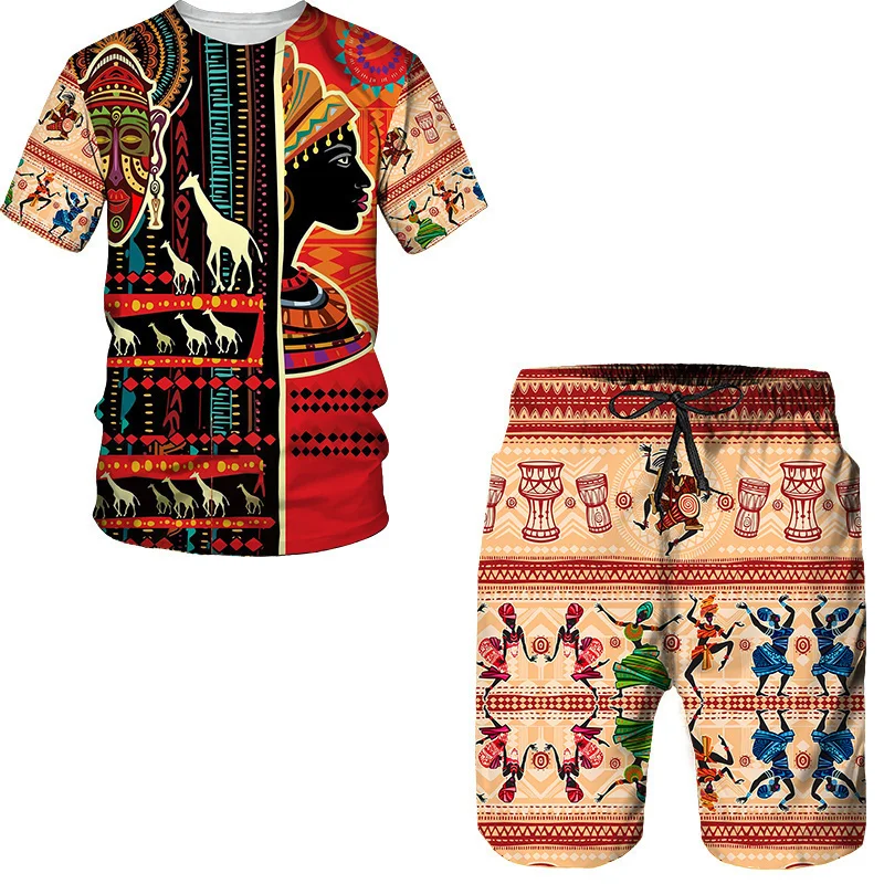 Men's Summer Tracksuit African Style Pattern T-Shirt Shorts Set Sports Outfits Vintage Jogging Suit Casual Oversized Clothing
Men's Summer Tracksuit African Style Pattern T-Shirt Shorts Set Sports Outfits Vintage Jogging Suit Casual Oversized Clothing