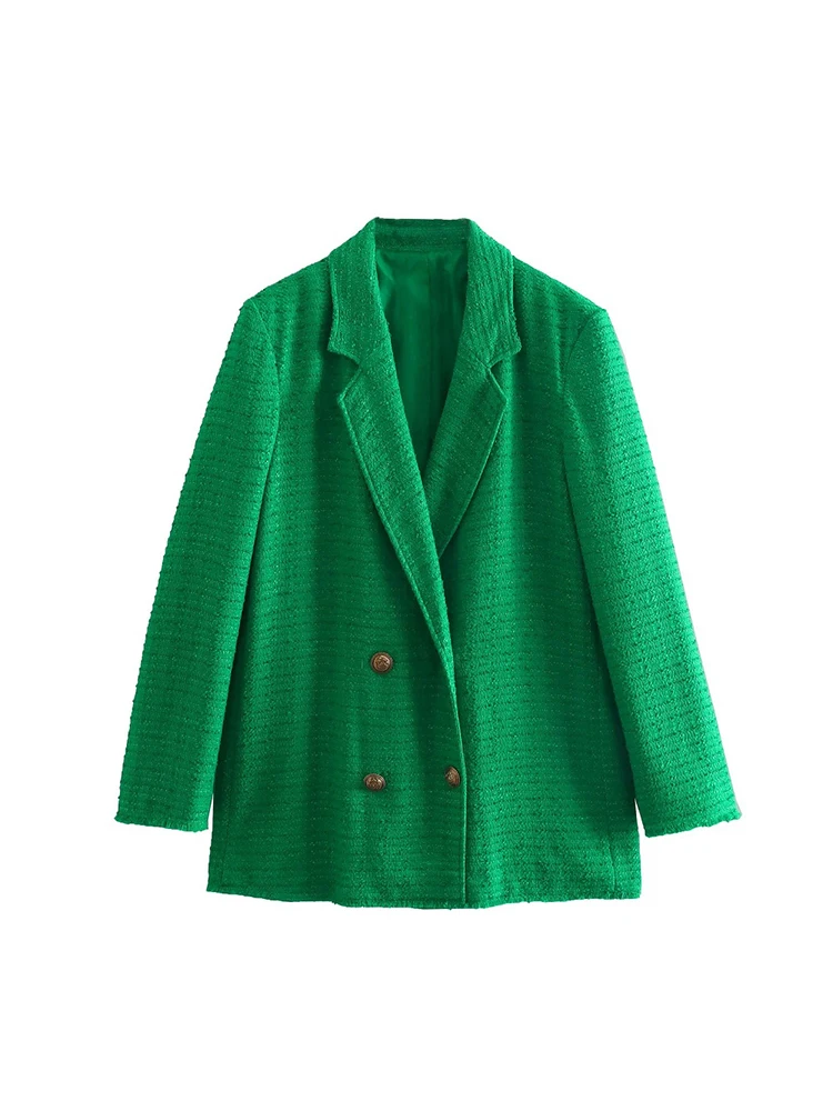 SLMD 2022 Fashion Loose Green Double Breasted Tweed Jacket Female Turn-down Collar Texture Coat Girls Chic Streetwear
SLMD 2022 Fashion Loose Green Double Breasted Tweed Jacket Female Turn-down Collar Texture Coat Girls Chic Streetwear