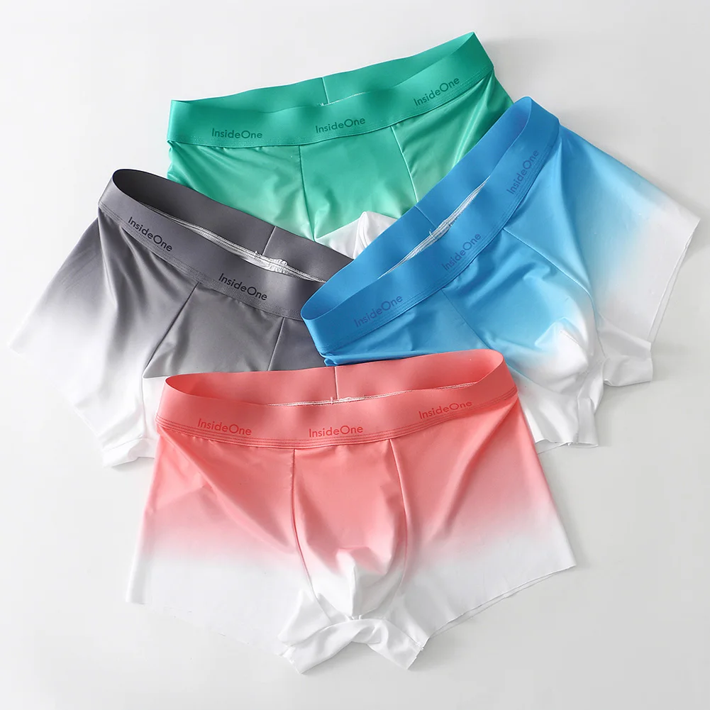 Men Ice Silk Boxer Seamless Gradient Underwear Middle Waist Briefs Waistband Skin Friendly Panties Ultra-thin Elasticity Thong
Men Ice Silk Boxer Seamless Gradient Underwear Middle Waist Briefs Waistband Skin Friendly Panties Ultra-thin Elasticity Thong