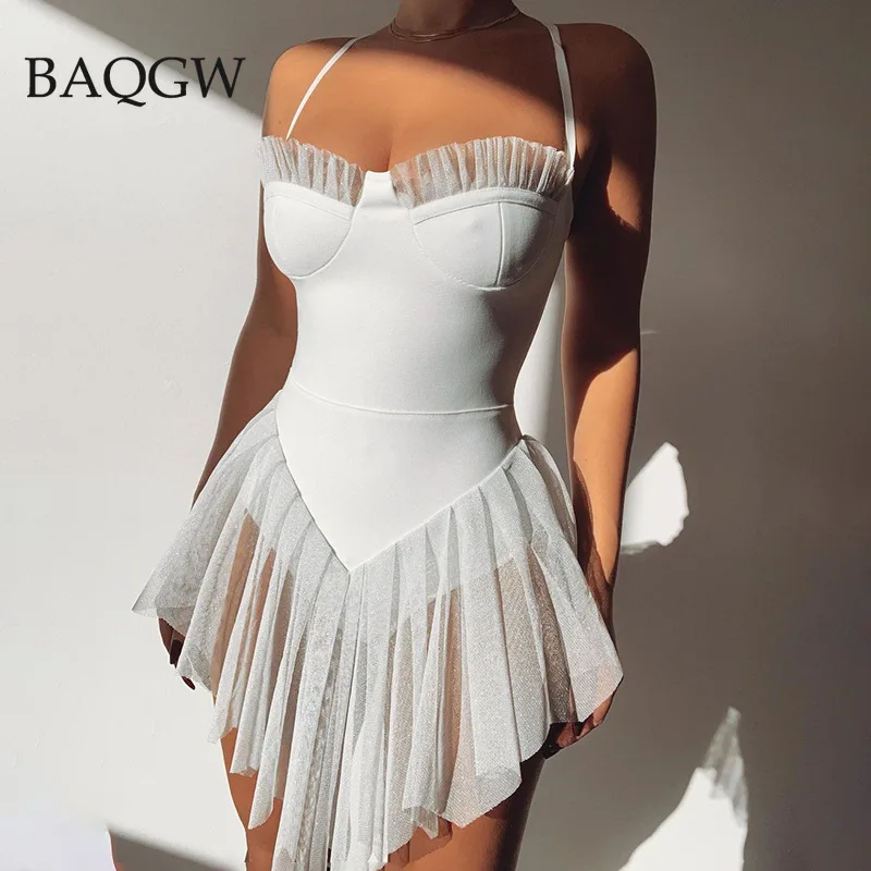 Elegant Mesh Ruched Patchwork White Bra Corset Dress Women Summer Sleeveless Zipper Irregular Mini Dresses Party Dance Vestido
Elegant Mesh Ruched Patchwork White Bra Corset Dress Women Summer Sleeveless Zipper Irregular Mini Dresses Party Dance Vestido