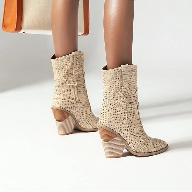 Short Boots Women's Mid Autumn Heel 01 New Pointed Thick Heel Beige Boots Women's Western Cowboy Boots Net Red Martin Boots
Short Boots Women's Mid Autumn Heel 01 New Pointed Thick Heel Beige Boots Women's Western Cowboy Boots Net Red Martin Boots