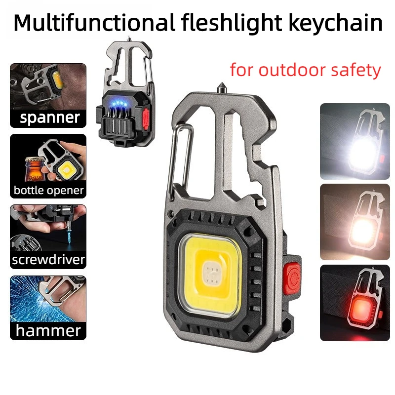 LED Flashlight Keychain Multifunctional Rechargeable Light Portable Pocket Wrench Screwdriver Hammer for Outdoor Safety Camping
LED Flashlight Keychain Multifunctional Rechargeable Light Portable Pocket Wrench Screwdriver Hammer for Outdoor Safety Camping