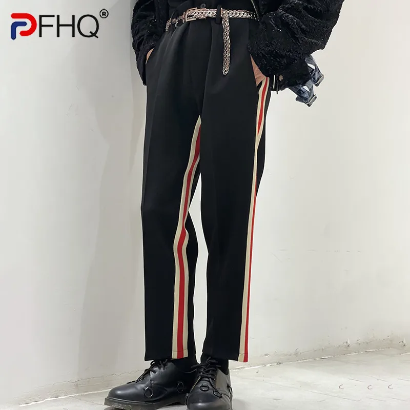 PFHQ 2023 Stripe Color Contrast Splicing Men's Casual Trousers High Quality Original Niche Design Male Spring Elegant Pants New
PFHQ 2023 Stripe Color Contrast Splicing Men's Casual Trousers High Quality Original Niche Design Male Spring Elegant Pants New