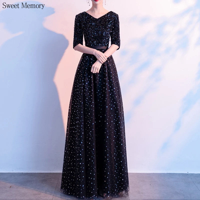 M5115 Elegant Mother of the Bride Dresses Lady Girl Vintage Half Sleeve V-Neck Tulle Dark Green Black Wine Red Long Prom Dress
M5115 Elegant Mother of the Bride Dresses Lady Girl Vintage Half Sleeve V-Neck Tulle Dark Green Black Wine Red Long Prom Dress