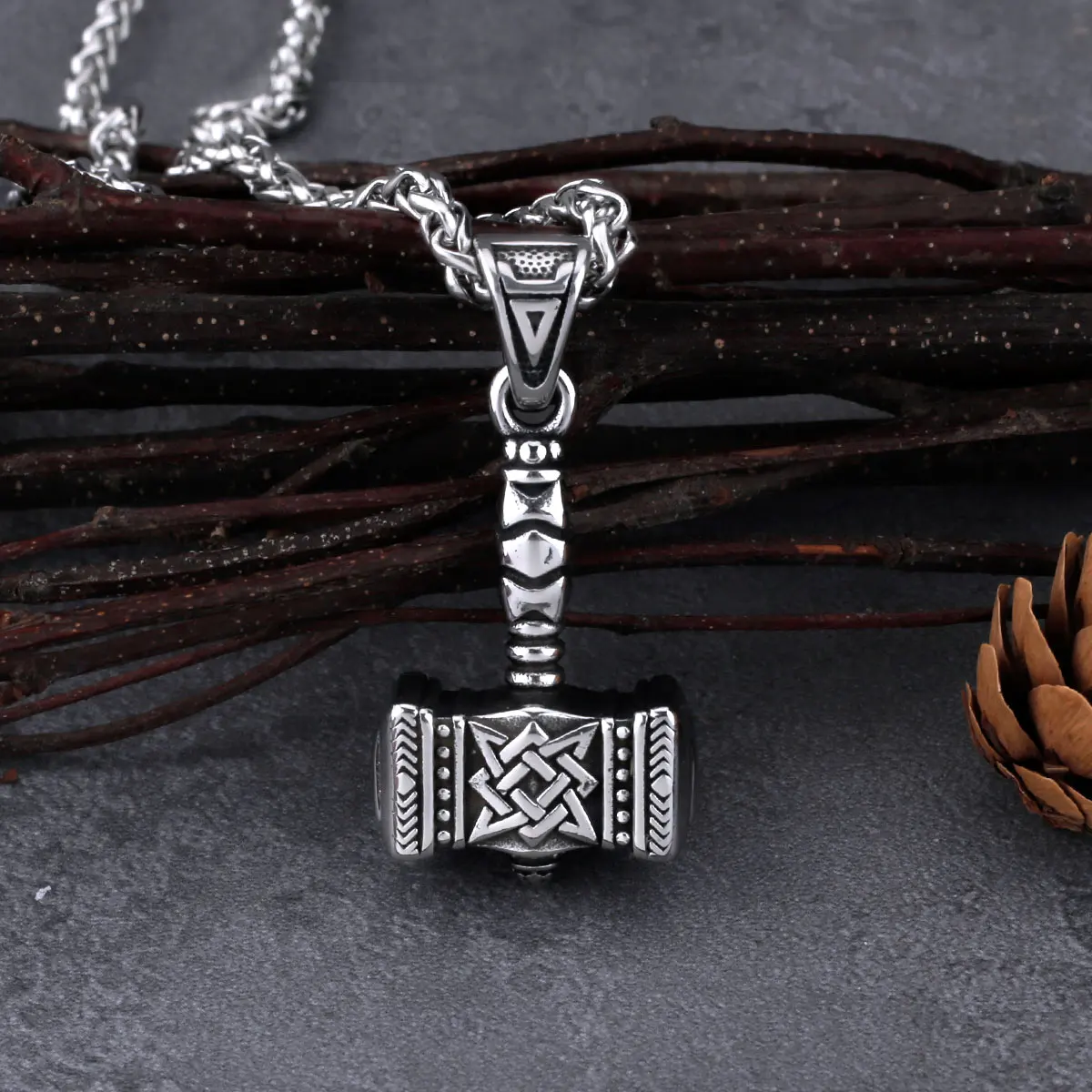 Thor's Hammer Nordic Mythology Men's Pendant Necklace Stainless Steel Trend Street Fashion Charm Jewelry Necklace
Thor's Hammer Nordic Mythology Men's Pendant Necklace Stainless Steel Trend Street Fashion Charm Jewelry Necklace