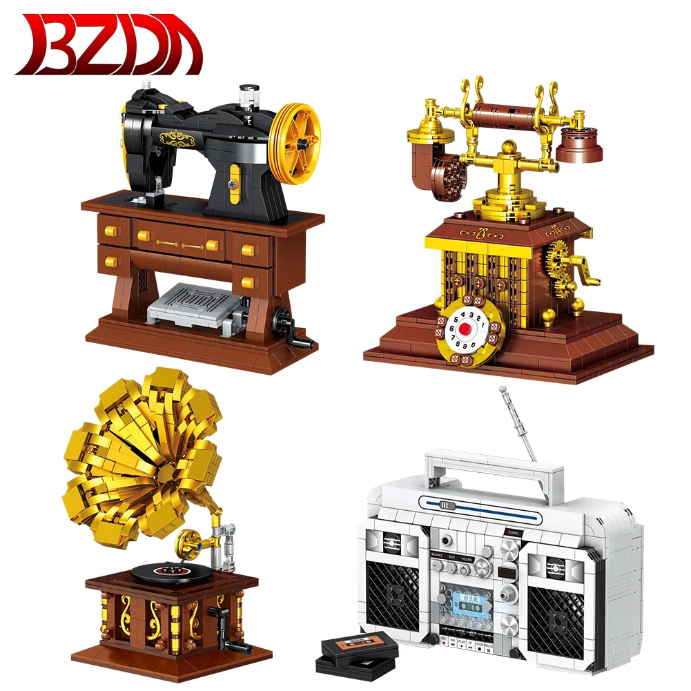 BZDA Mini Blocks Classic Retro Telephone Radio Building Blocks Sewing Machine Phonograph Bricks MOC Set Toys For Christmas Gift 
BZDA Mini Blocks Classic Retro Telephone Radio Building Blocks Sewing Machine Phonograph Bricks MOC Set Toys For Christmas Gift