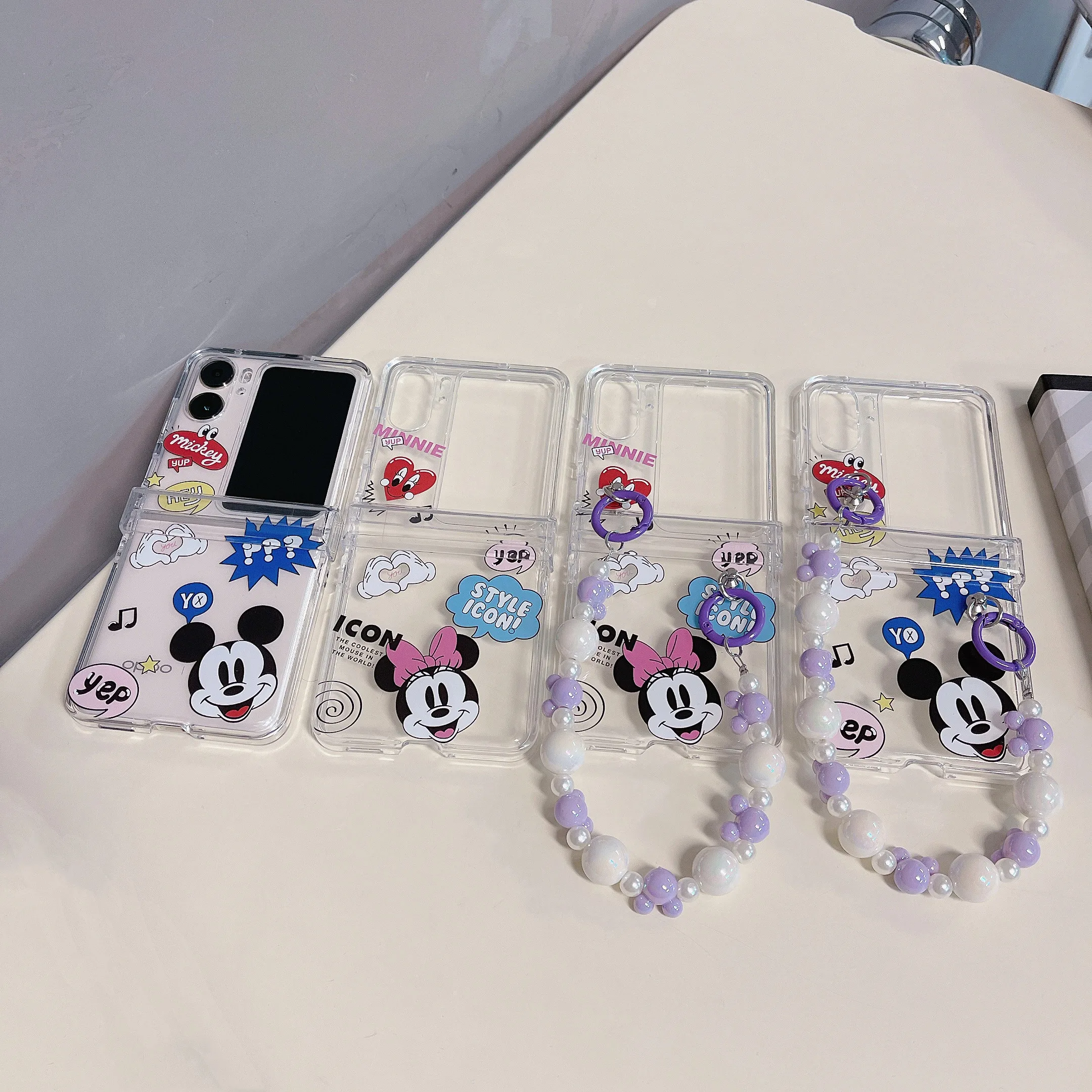 Cute Disney Mickey Minnie 3D Doll Hand Chain With Doll Pendant Phone Case For OPPO Find N2 Flip Couple Transparent Cover
Cute Disney Mickey Minnie 3D Doll Hand Chain With Doll Pendant Phone Case For OPPO Find N2 Flip Couple Transparent Cover