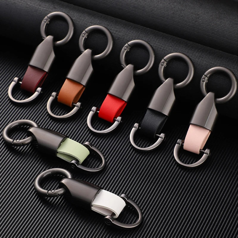 Keychain Key RINGS Holder Keyfob Genuine Leather+Zinc Alloy Car Keyring Men's Simple Chains for Car Accessories Gift
Keychain Key RINGS Holder Keyfob Genuine Leather+Zinc Alloy Car Keyring Men's Simple Chains for Car Accessories Gift