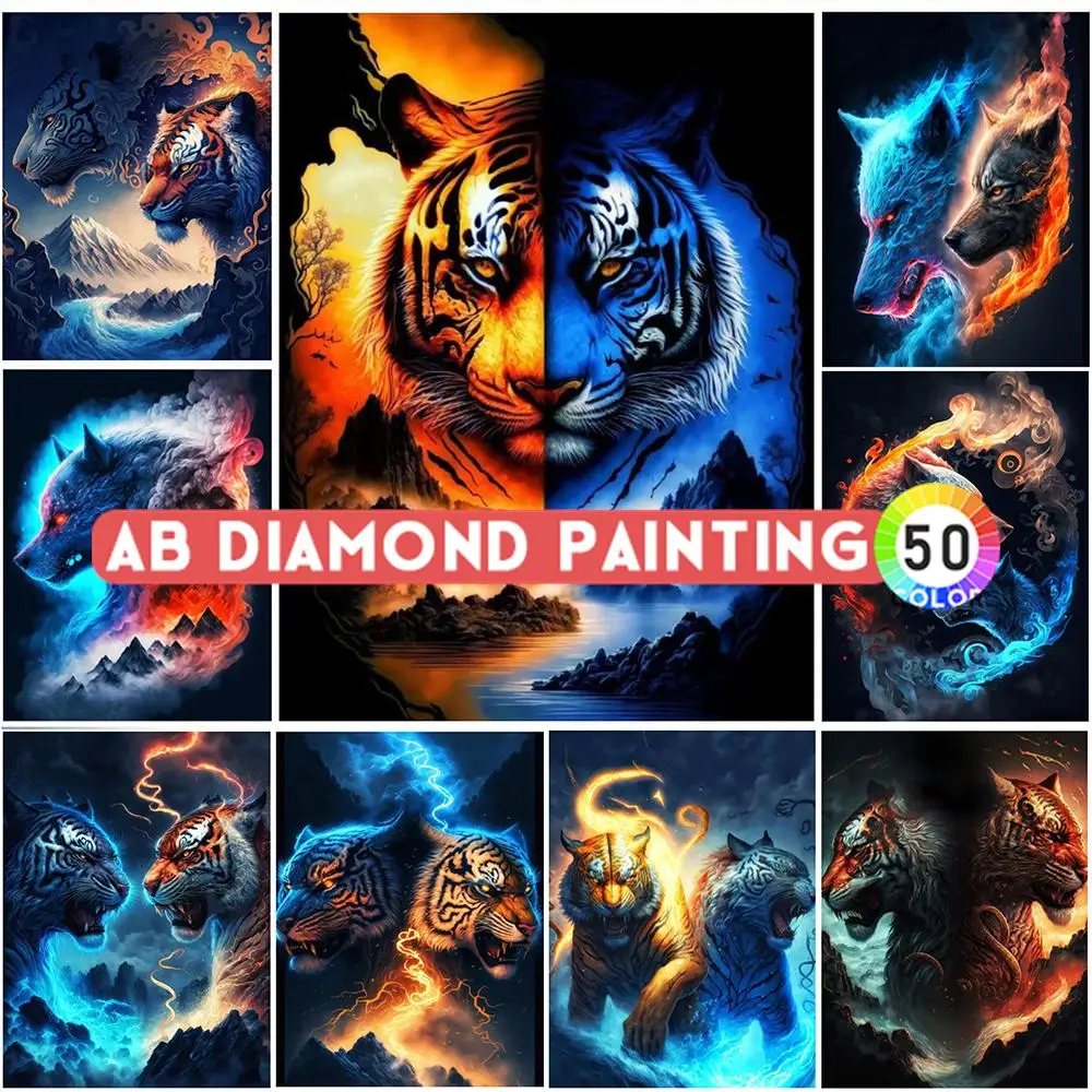 5D алмазная живопись AB Drill, Тигр и волк, полная круглая/квадратная мозаика Tai Ji Стразы, алмазная Вышивка Животных, картина из смолы
5D алмазная живопись AB Drill, Тигр и волк, полная круглая/квадратная мозаика Tai Ji Стразы, алмазная Вышивка Животных, картина из смолы