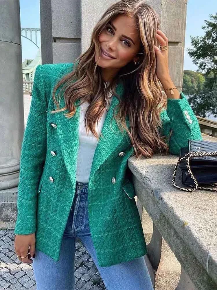 Klkxmyt Traf New Women's Jacket Autumn Long-Sleeve Double-Breasted Woollen Blazers Coat Woman Vintage Office Blaczer Tops 
Klkxmyt Traf New Women's Jacket Autumn Long-Sleeve Double-Breasted Woollen Blazers Coat Woman Vintage Office Blaczer Tops