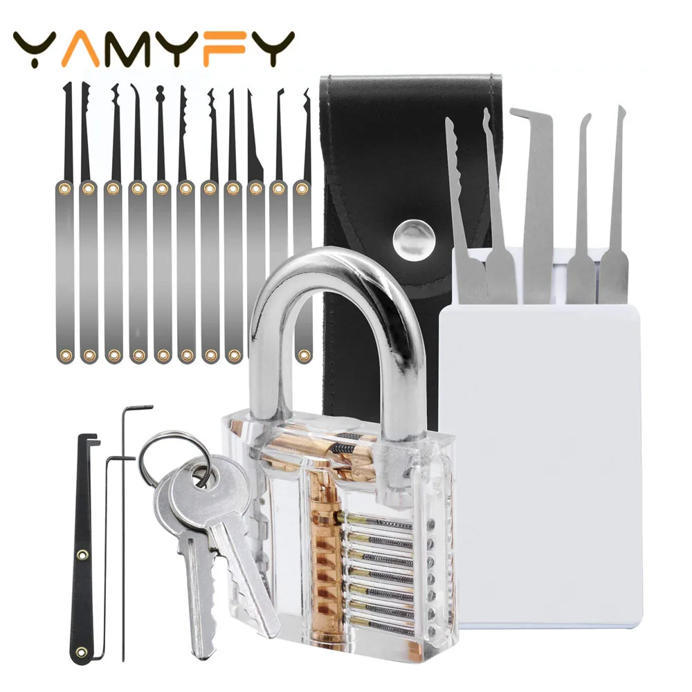 Lockpicking Tool Set Practice Padlock Transparent Locks Locksmith Training Tools Visible Lock Pick Sets Tension Wrench Pick Tool
Lockpicking Tool Set Practice Padlock Transparent Locks Locksmith Training Tools Visible Lock Pick Sets Tension Wrench Pick Tool